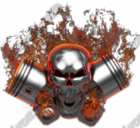 Gearhead Skull in Flames