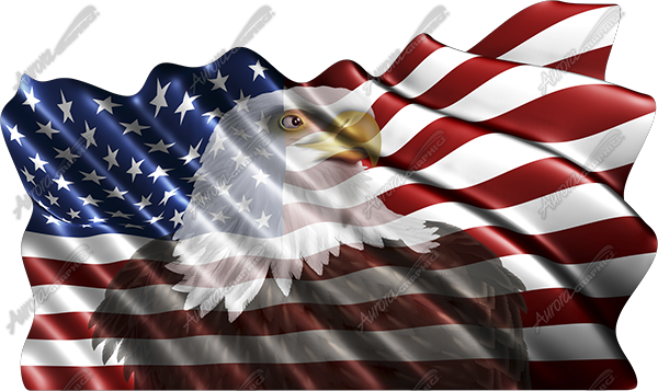 american flag eagle. Waving American Flag Eagle