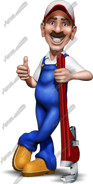 Plumberman Leaning on Wrench