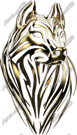 Gold Tribal Wolf