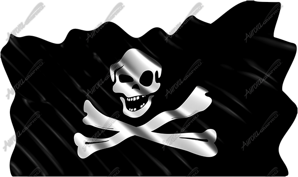 Waving Pirate Flag Crossbones Cloth
