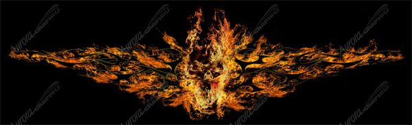 Tribal Flames Skull