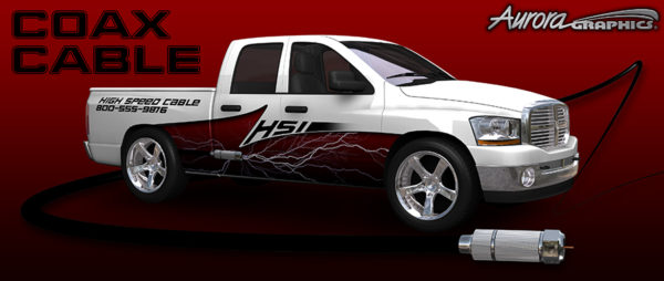 Coax Cable Vehicle Wrap Design — Large Scale Artwork for Wide Format Printing | Categories: Science & Technology, Commercial, Industry