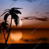 Tropical Sunset Vehicle Wrap Design — Large Scale Artwork for Wide Format Printing | Categories: PIK6 Everyday, Nature