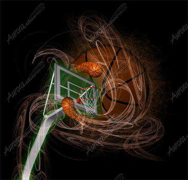 Abstract Basketball Vehicle Wrap Design — Large Scale Artwork for Wide Format Printing | Categories: Sports & Games