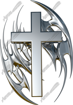 Tribal Cross Chrome Vehicle Wrap Design — Large Scale Artwork for Wide Format Printing | Categories: Graphics, PIK6 Everyday