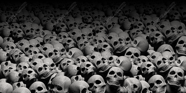 Large Pile of Skulls Vehicle Wrap Design — Large Scale Artwork for Wide Format Printing | Categories: Skulls