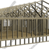 House Frame Angled is a high-resolution, transparent .TIFF image that captures the raw, foundational beauty of a home under construction. This striking graphic features a detailed wooden framework, showcasing vertical studs, horizontal beams, and roof trusses—everything that forms the skeletal structure of a house. framing, construction, design element, builder, building, wood, 2X4, commercial, developer, framer, framing crew, framers, erection, home, house.