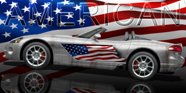 American Flag and Screaming Eagle