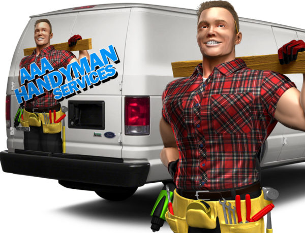 Handyman Dude Vehicle Wrap Design — Large Scale Artwork for Wide Format Printing | Categories: Commercial, Industry