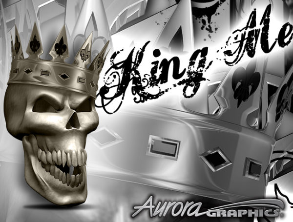 King Me 4 Vehicle Wrap Design — Large Scale Artwork for Wide Format Printing | Categories: Skulls