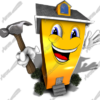 House Character, houses, home, character, cartoon, maintenance, real estate, building, construction, sale, smile, repair, smiley, face, sold, hammer, money, cash commercial, real estate, home repair, handyman, handy man, service, work