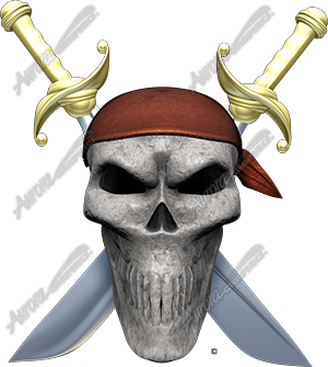 Pirate Skull Vehicle Wrap Design — Large Scale Artwork for Wide Format Printing | Categories: Skulls