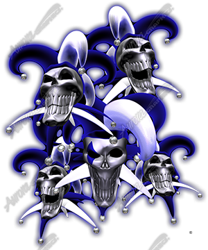 Jesters Stacked 1 Vehicle Wrap Design — Large Scale Artwork for Wide Format Printing | Categories: Skulls