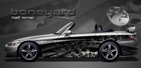 Boneyard Vehicle Wrap Design — Large Scale Artwork for Wide Format Printing | Categories: Partial Wrap Designs, PIK6 Everyday, Race Inspired, Skulls