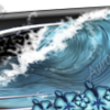 Blue Wave is a vibrant, race-inspired partial wrap that captures the carefree energy of summer with a bold visual punch. The design features a beautifully detailed curling wave, frozen mid-crash, surrounded by smooth, sweeping motion lines that create a sense of forward movement and speed. Accented with a row of stylized tropical flowers along the lower edge, this wrap channels a laid-back surf vibe with just the right touch of performance flair.