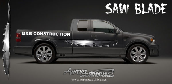 Saw Blade Vehicle Wrap Design — Large Scale Artwork for Wide Format Printing | Categories: PIK6 Everyday, Commercial, Industry