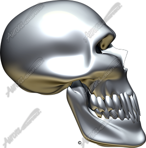 Chrome Skull Side Vehicle Wrap Design — Large Scale Artwork for Wide Format Printing | Categories: Skulls