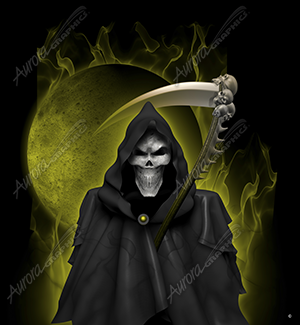 Grim Reaper With Background 5 Vehicle Wrap Design — Large Scale Artwork for Wide Format Printing | Categories: PIK6 Everyday, Skulls