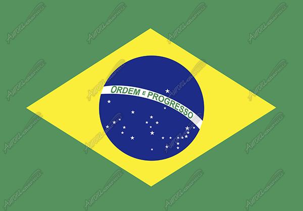 Brazilian Flag Flat Vehicle Wrap Design — Large Scale Artwork for Wide Format Printing | Categories: Flags