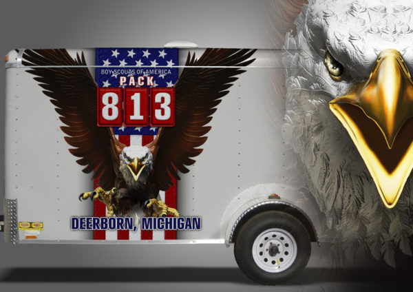 Eagle Flight Straight Vehicle Wrap Design — Large Scale Artwork for Wide Format Printing | Categories: PIK6 Everyday, Nature