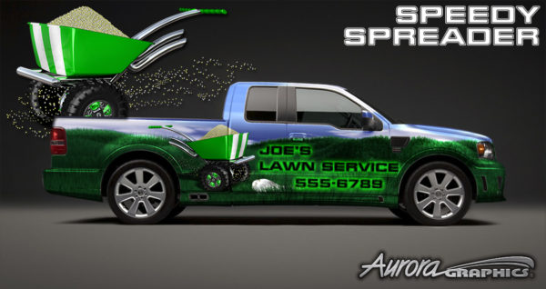 Speedy Spreader Vehicle Wrap Design — Large Scale Artwork for Wide Format Printing | Categories: Commercial, Industry