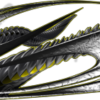 Cutter pushes the limits of vehicle wrap graphics with an ultra-edgy design that blends metallic realism with biomechanical intensity. The surface features jagged silver plates and turbine-like textures that appear carved from hammered steel, with black shadowing and yellow pinstriping that punches through the design like electric current.