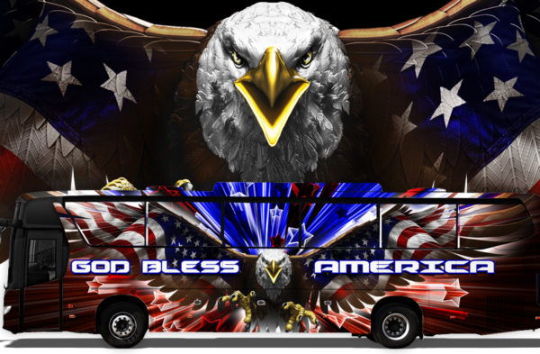 American Eagle Flight Wide Vehicle Wrap Design — Large Scale Artwork for Wide Format Printing | Categories: Patriotic, PIK6 Everyday