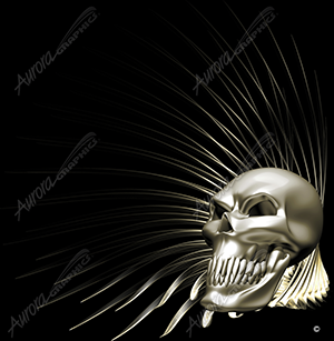 Spiral Glass Skull 1 Vehicle Wrap Design — Large Scale Artwork for Wide Format Printing | Categories: Skulls