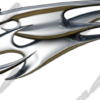 Chrome Tribal Eagle is a fierce and fluid design that fuses tribal edge with aggressive realism. Sculpted in polished chrome, the design features a striking eagle head formed from curved blades and negative space, flowing backward into aerodynamic tribal extensions.