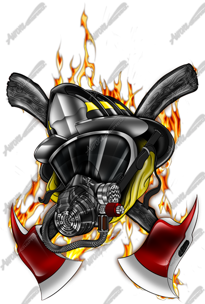 Firefighter Mask Vehicle Wrap Design — Large Scale Artwork for Wide Format Printing | Categories: PIK6 Everyday, Commercial