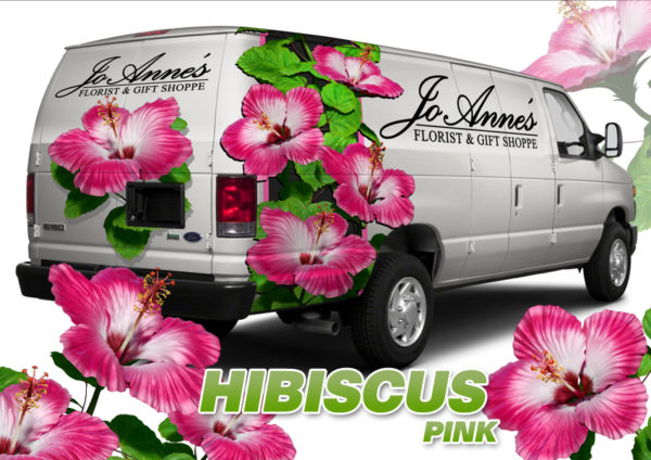 Hibsicus Pink 3 Vehicle Wrap Design — Large Scale Artwork for Wide Format Printing | Categories: Nature