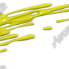 This digital design titled Liquid Splatter captures a visceral, fluid energy with an elongated and organic composition. The artwork stretches horizontally in a tapered form, starting with a thicker, amorphous mass on one end that flows into thinner, scattered tendrils.