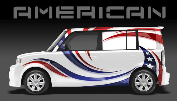 American 1 Vehicle Wrap Design — Large Scale Artwork for Wide Format Printing | Categories: Patriotic