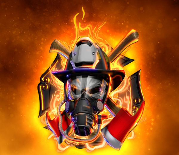 Firefighter Skull Vehicle Wrap Design — Large Scale Artwork for Wide Format Printing | Categories: PIK6 Everyday, Commercial