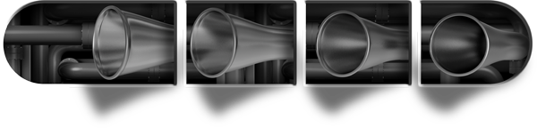 Airplane Exhaust Element, metal, chrome, metallic, element, exhaust, airplane, engine, pipes, steel, shiny, smooth, transparent, design element. Transparent .TIFF