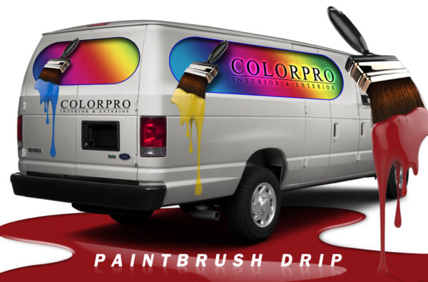 Paint Brush Drip Vehicle Wrap Design — Large Scale Artwork for Wide Format Printing | Categories: Commercial, Industry