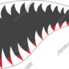 Fighter Teeth Element is a bold and aggressive design element inspired by the iconic nose art of vintage fighter planes. Featuring jagged white teeth set against a dark gray background with striking red accents, this graphic captures the raw, combative energy of military aircraft with a stylized, modern edge. Designed to replicate the fierce shark-mouth motifs once painted on warplanes, it instantly evokes motion, intensity, and attitude, making it ideal for performance vehicles, motorsports themes, or retro aviation designs.