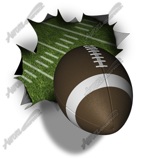 Football Rip Vehicle Wrap Design — Large Scale Artwork for Wide Format Printing | Categories: Rips & Tears, Sports & Games
