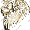 Gold Tribal Lion is a bold and majestic design element that symbolizes power, leadership, and fierce pride. Crafted entirely in flowing metallic lines, this lion’s head is rendered with dynamic curves and elegant symmetry, capturing the essence of tribal art while projecting a modern, high-end aesthetic. The intricate gold forms create a sense of movement and energy, as if the mane is alive with intensity and strength.