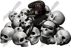 Skull Pile with Snake Vehicle Wrap Design — Large Scale Artwork for Wide Format Printing | Categories: PIK6 Everyday, Skulls