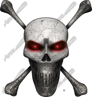 Skull With Crossbones Vehicle Wrap Design — Large Scale Artwork for Wide Format Printing | Categories: Skulls