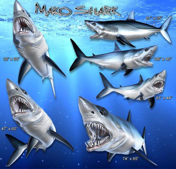 Mako Shark 2 Vehicle Wrap Design — Large Scale Artwork for Wide Format Printing | Categories: PIK6 Everyday, Fishing