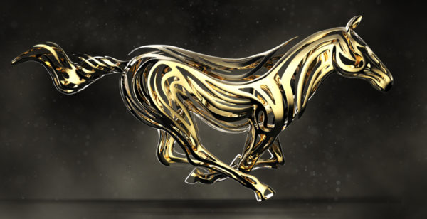 Gold Tribal Mustang Vehicle Wrap Design — Large Scale Artwork for Wide Format Printing | Categories: PIK6 Everyday, Nature
