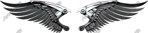 Metal Wings Vehicle Wrap Design — Large Scale Artwork for Wide Format Printing | Categories: PIK6 Everyday, Metal Textures