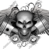 Skull Wing Element Vehicle Wrap Design — Large Scale Artwork for Wide Format Printing | Categories: PIK6 Everyday, Skulls