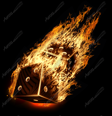 Burning Dice Vehicle Wrap Design — Large Scale Artwork for Wide Format Printing | Categories: PIK6 Everyday, Flames