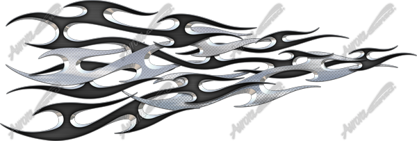Metallic Dueling Flames is a striking print and cut decal, crafted with beautiful precision to deliver a bold fusion of texture, depth, and dynamic motion. This design features intertwining scalloped flame shapes, creating a fierce, dueling effect that embodies speed, power, and raw energy. What sets this decal apart is its intricate detailing, with each flame filled with a unique texture that adds visual complexity and dimension. The dueling tribal flames in this print/cut file are provided in 6 different color options, The Black Widow Spider Web, Diamond Plate, Hot Blue, Wire, Leopard Hide, and Snake Skin. CutContour Graphics Cut Contour Design Cut File Print/Cut Print Cut.