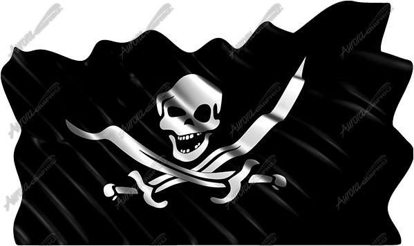 Waving Pirate Flag Cloth Vehicle Wrap Design — Large Scale Artwork for Wide Format Printing | Categories: PIK6 Everyday, Flags