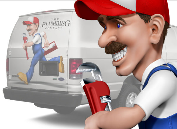 Plumberman Running Vehicle Wrap Design — Large Scale Artwork for Wide Format Printing | Categories: Commercial, Industry